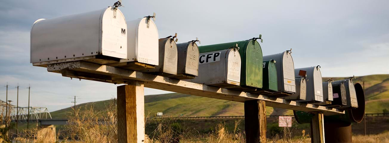 Row of mailboxes