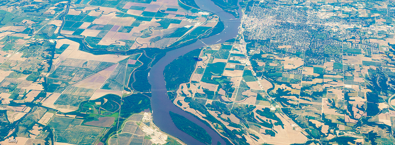 Aerial view of farmland