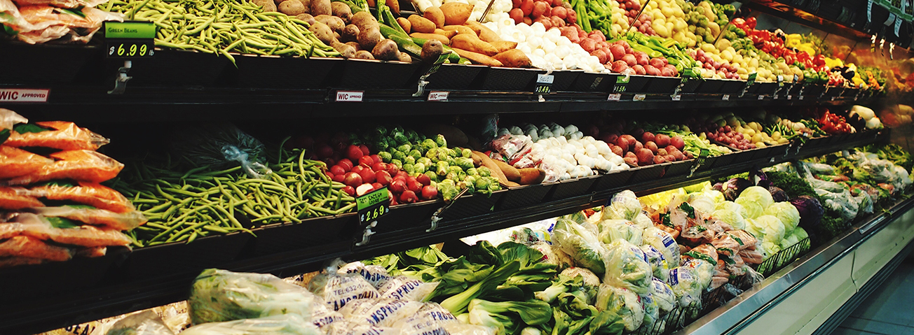 The produce aisle of a grocery store