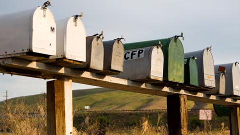 Row of mailboxes