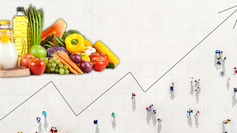 Graphic depiction of food and trend line