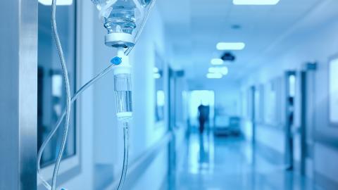 Photo image of hospital hallway with blue overtones