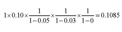 Equation: conversion factor for mixed fabric