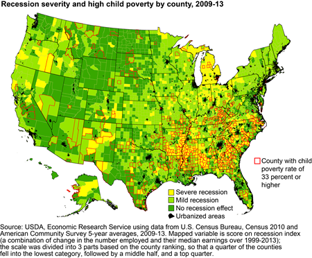 Economic conditions, marked by recession, had highly uneven impacts across rural areas