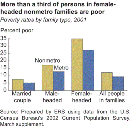 the nonmetro South and West have the highest poverty rates